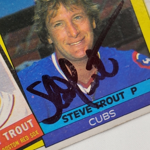 Steve Dizzy Trout Signed Autographed Baseball Card 1985 Topps #142 Red Sox Cubs - Picture 3 of 12